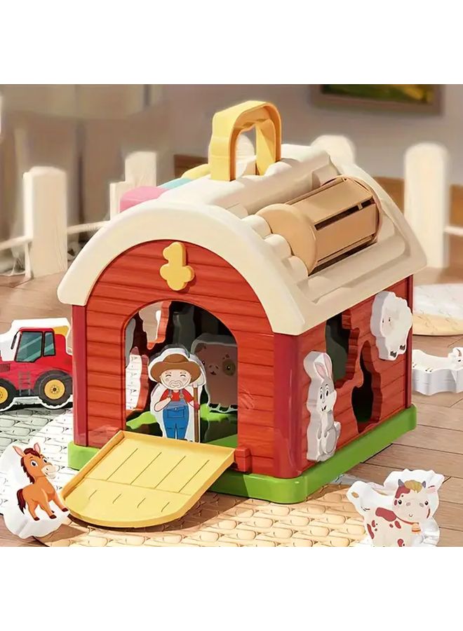 1 مجموعة مزرعة الحيوانات مكعبات البناء منزل شكل مطابقة الألغاز ألعاب - Image 1